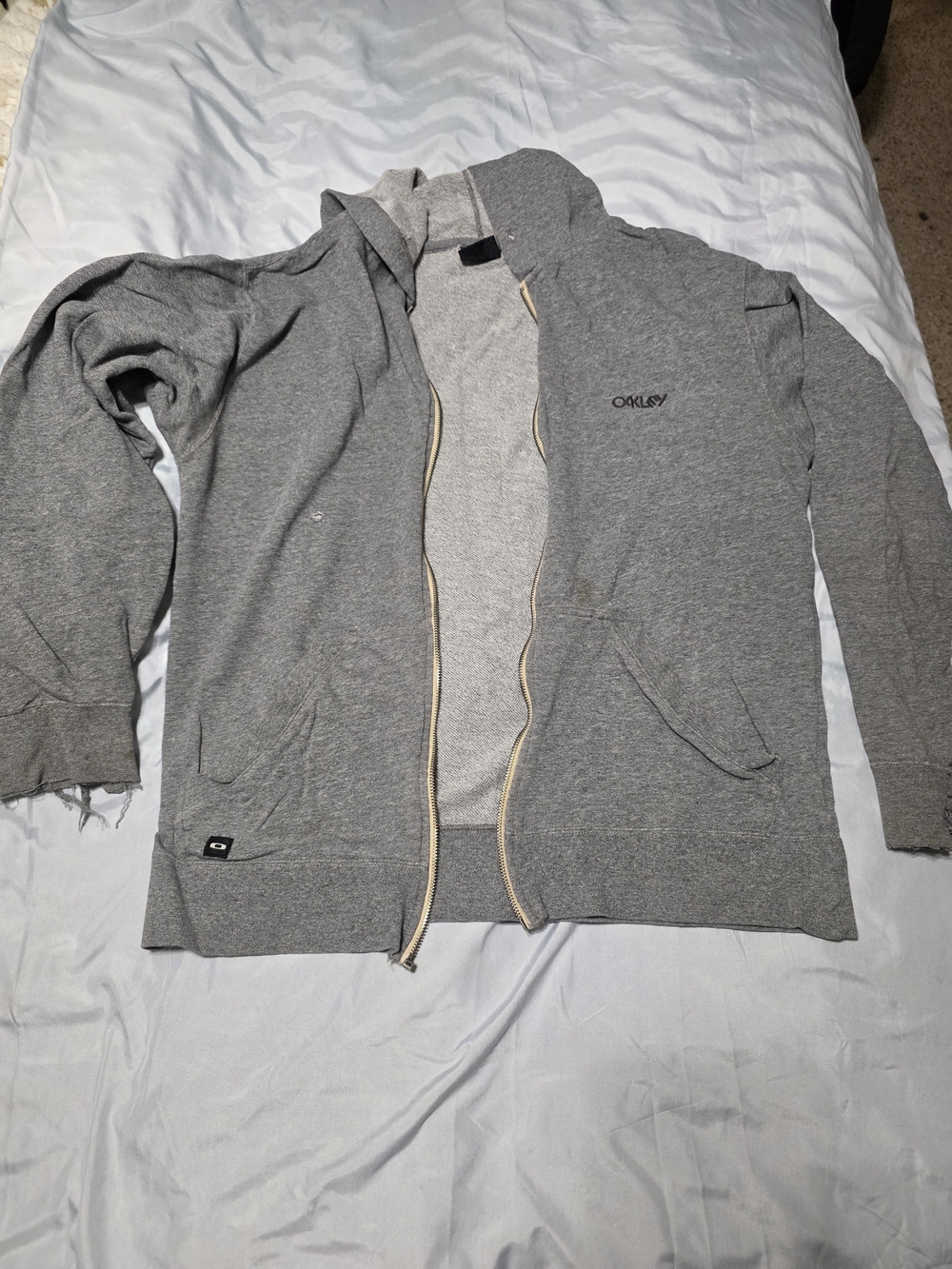 Oakley Men's Gray Zip-Up Hoodie Sweater